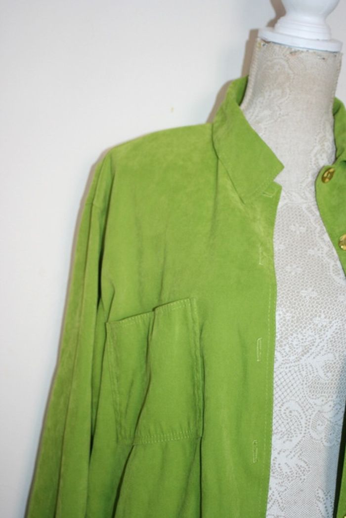 Chemise imitation daim verte - photo numéro 2