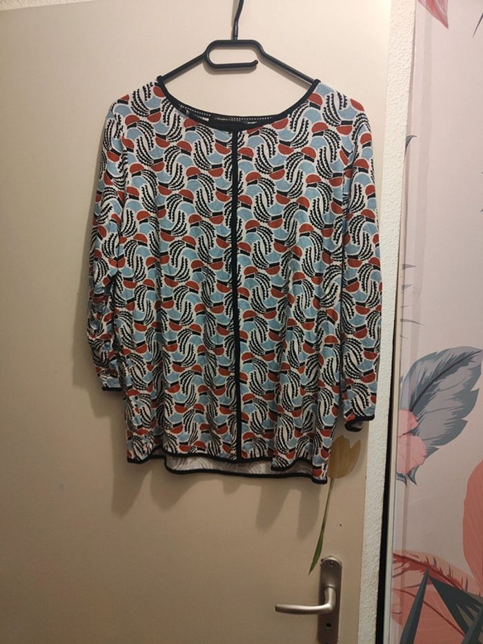 Blouse Élégante à Motifs Ondulés Christine Laure - photo numéro 4