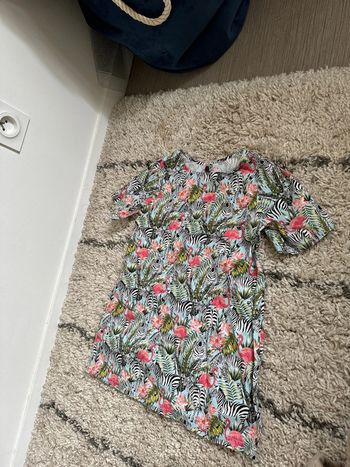 Robe motif tropicale fait main