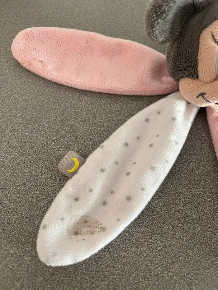 Doudou Minnie pétales rose blanc gris étoiles mouton DISNEY - photo numéro 3