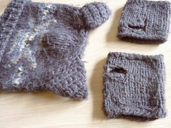 Bonnet + Mitaines Fille 4 ans IKKS chat Taille 52 accessoire hiver TBE - photo numéro 5