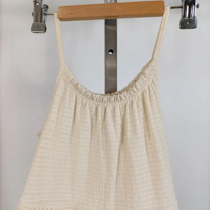 Robe trapèze crème à volants – Style bohème – Taille 8 ans A635 - photo numéro 2