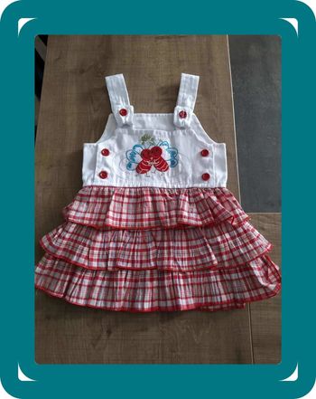 Robe débardeur à volants, rouge et blanche