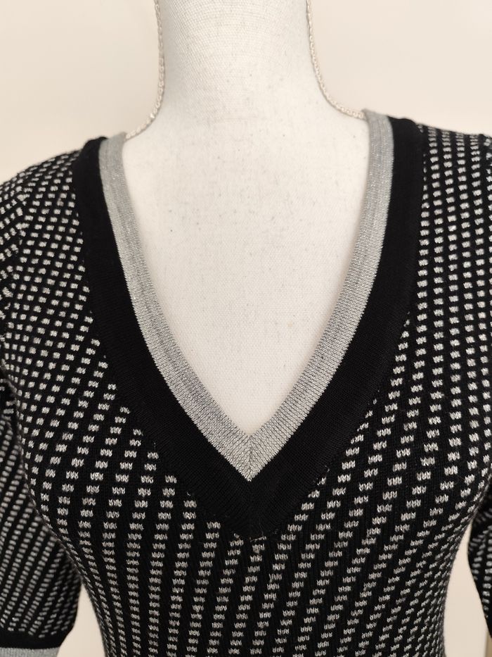 Robe neuve Morgan taille 36 maille noire et argentée automne hiver - photo numéro 3