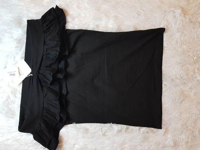 Haut noir col bateau Taille S/M Neuf