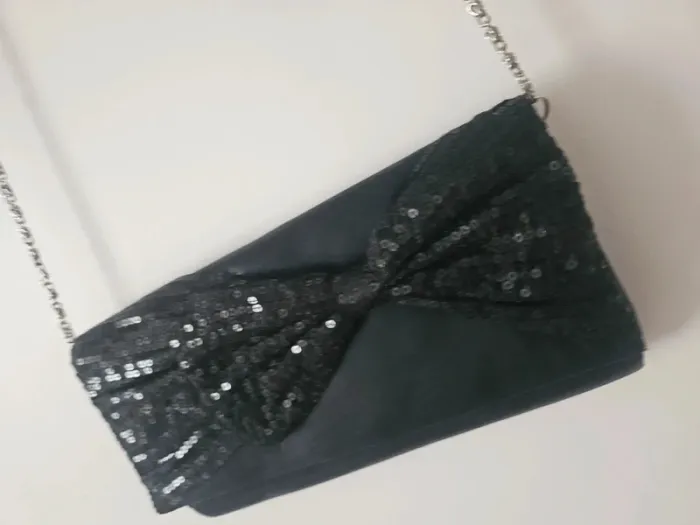 Pochette de soirée noeud à paillettes - photo numéro 4