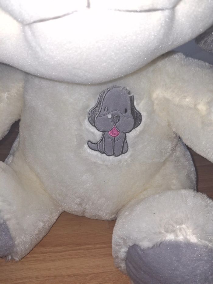 Peluche chien blanc - photo numéro 2
