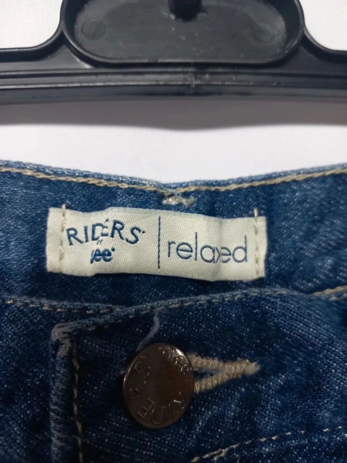 Jeans taille haute Lee vintage bleu foncé en coton - photo numéro 4