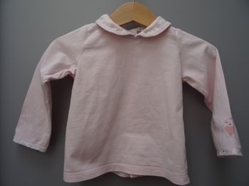 T-shirt à manches longues et col Claudine 9 mois