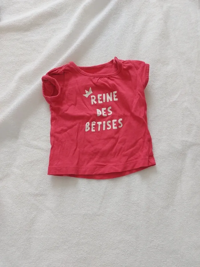 Tee-shirt fille manches courtes 9mois - photo numéro 2