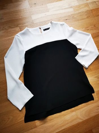 Tee-shirt blouse noir et blanc