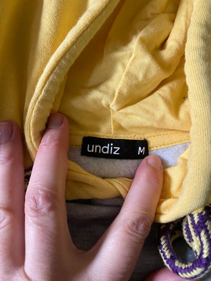 Sweat à capuche Undiz taille M jaune et gris Labitch - photo numéro 3
