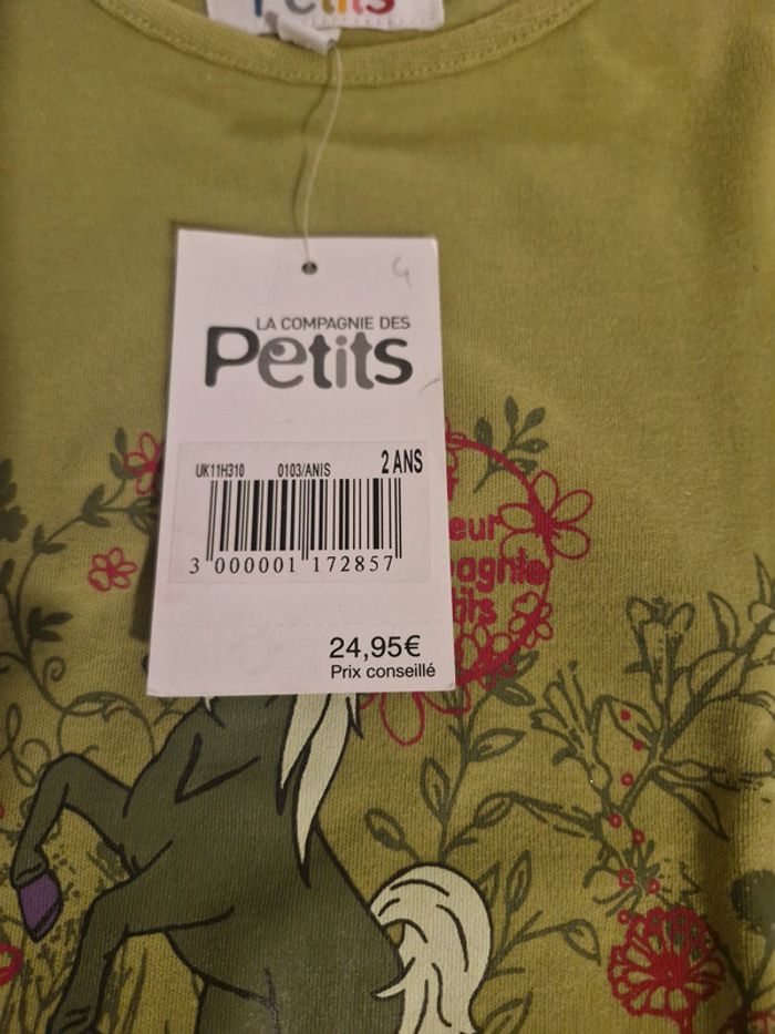 T-shirt vert manches longues 2 ans La Compagnie des Petits - photo numéro 3