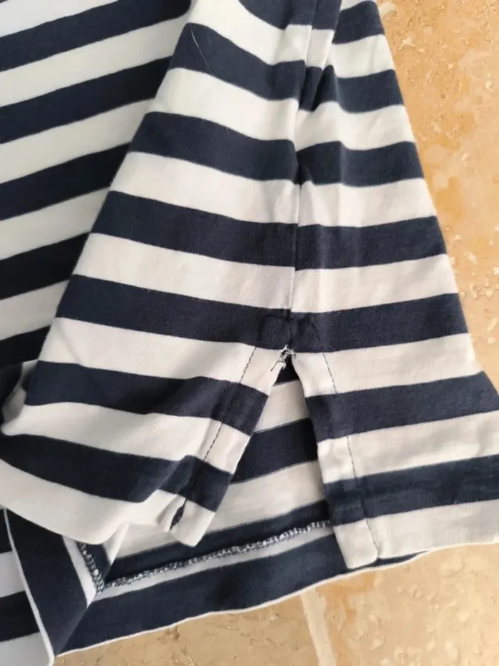 Polo Ralph Lauren homme M tissu fin rayures marine et blanche poche logo bleu ciel - photo numéro 8