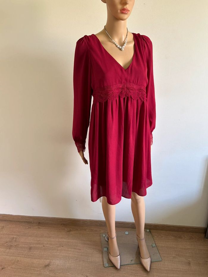 Robe bordeaux à manches longues Naf Naf taille 36 jamais portée - photo numéro 4