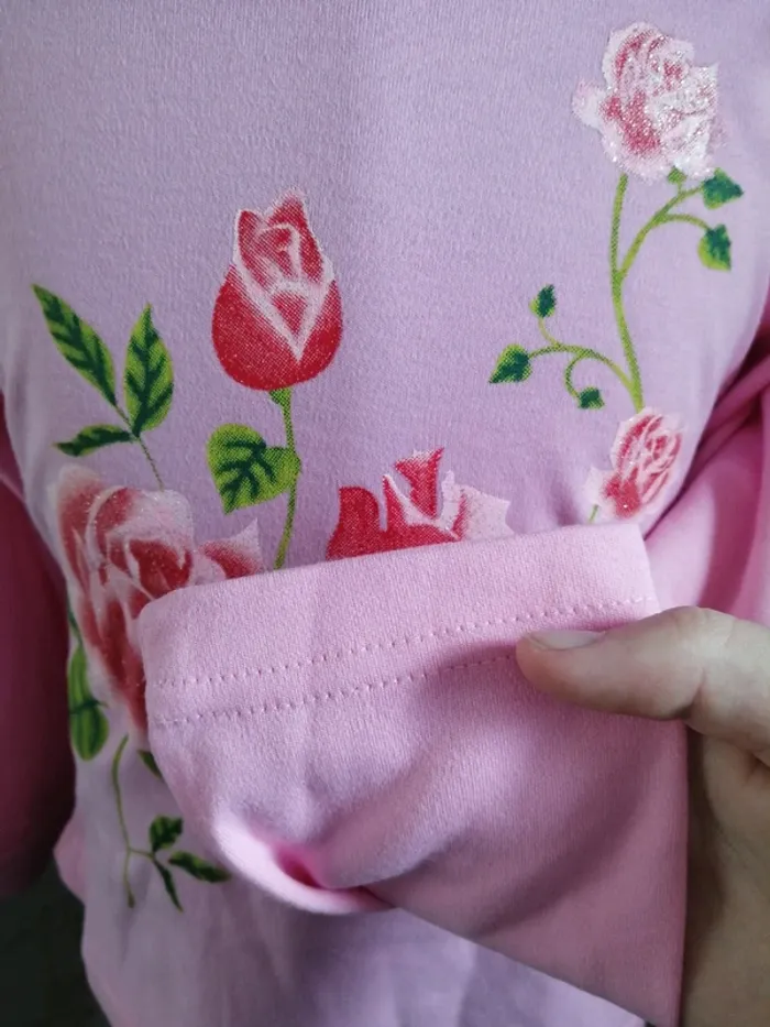 Tee-shirt rose à manches longues imprimé fleurs / sandy / (8ans) - photo numéro 6