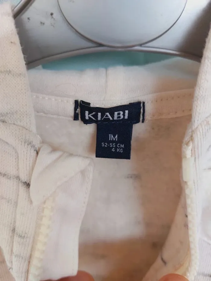 Gilet zippé à capuche mixte kiabi 1 mois - photo numéro 2