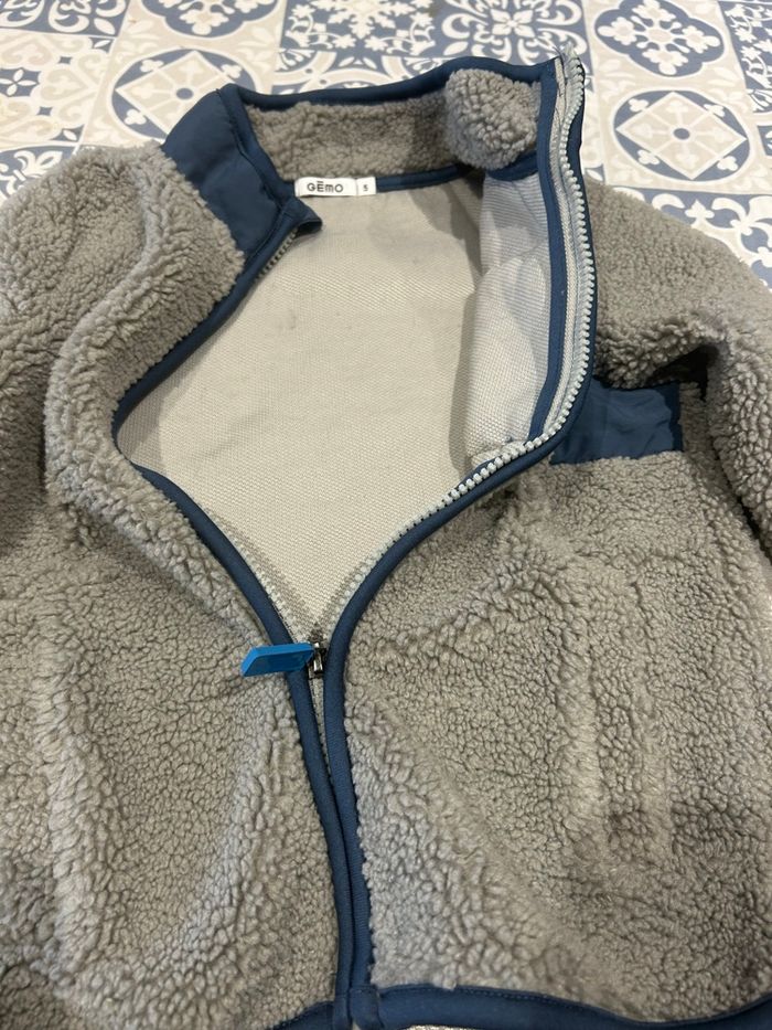 Veste chaude avec poches 5 ans grise et bleu marine