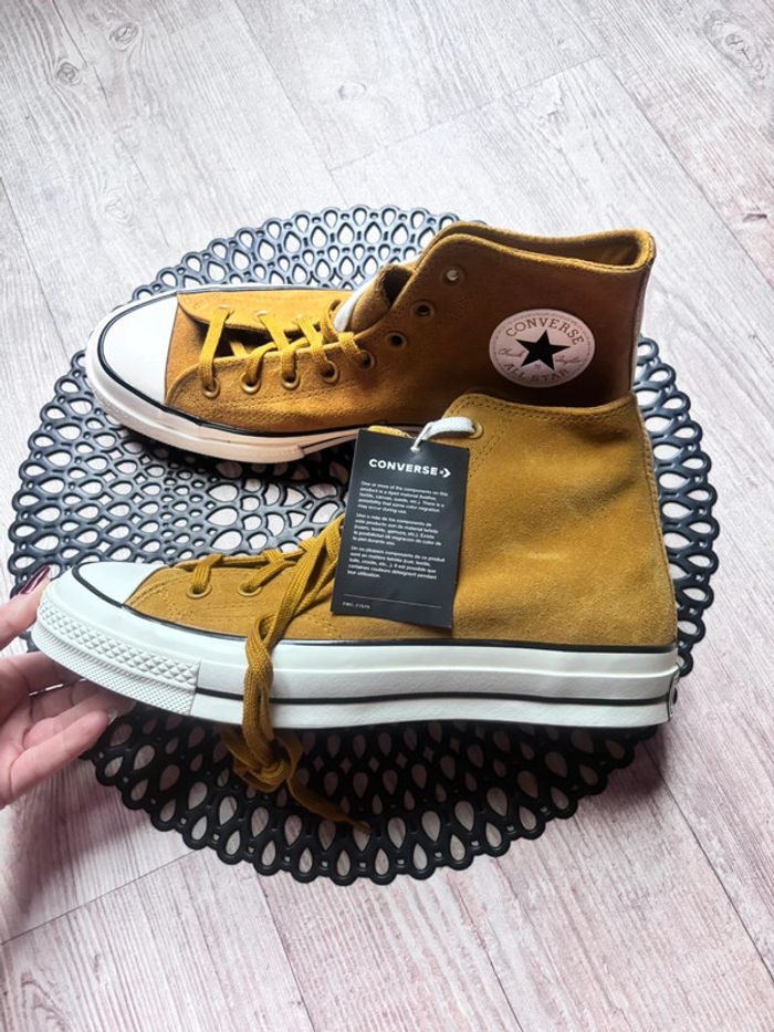 Converse moutarde suedine cuir - photo numéro 3