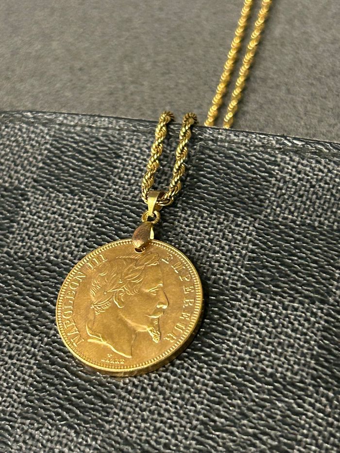 Collier Pendentif Reproduction de Pièce Napoléon III 50 Francs - photo numéro 4