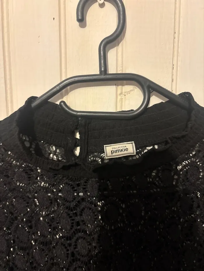 Blouse manches longues dentelles avec débardeur - photo numéro 4