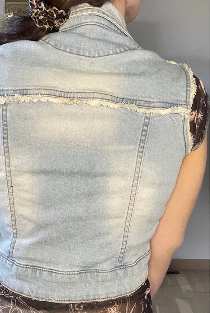 Veste sans manche denim jeans taille 36 - photo numéro 3