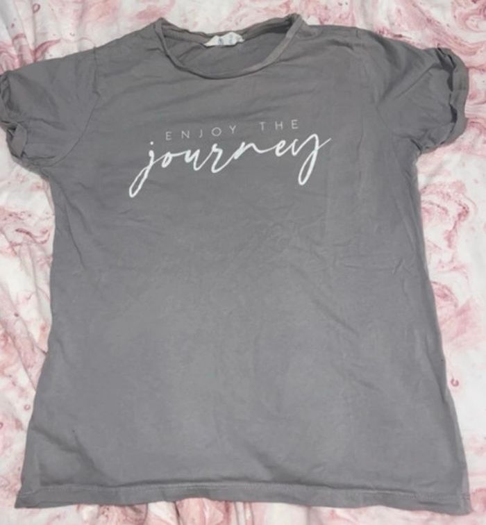 T-shirt gris enjoy blanc s