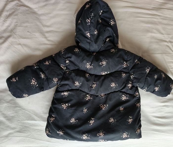 Doudoune manteau hiver a fleurs taille 18 mois tao tape a l'oeil - photo numéro 4