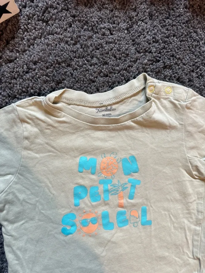 T-shirt fille jaune été soleil 36 mois Kimbaloo - photo numéro 2