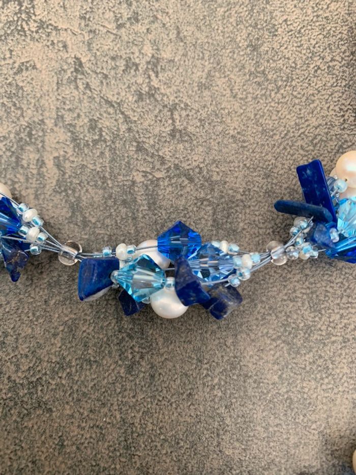 Ensemble collier (264)et bracelet en bleu lapis-lazuli - photo numéro 4