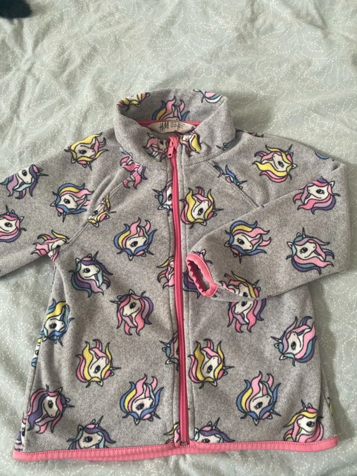 Veste polaire licorne taille 2-4 ans h&m