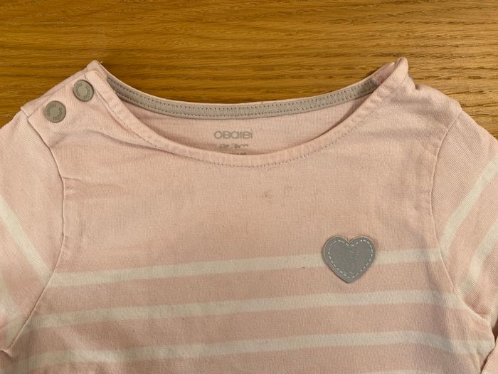 Obaïbi T-shirt manches longues rose/gris Taille 2 ans - photo numéro 4