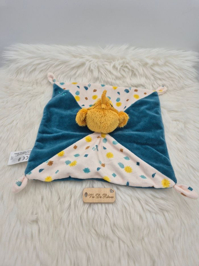 Doudou Plat Carré Simba Le Roi Lion Disney feuilles soleil - photo numéro 3
