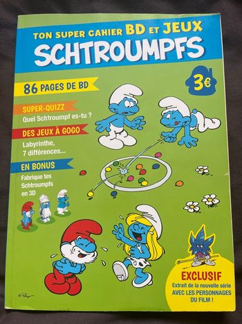 Super cahier BD et jeux Schtroumpfs 