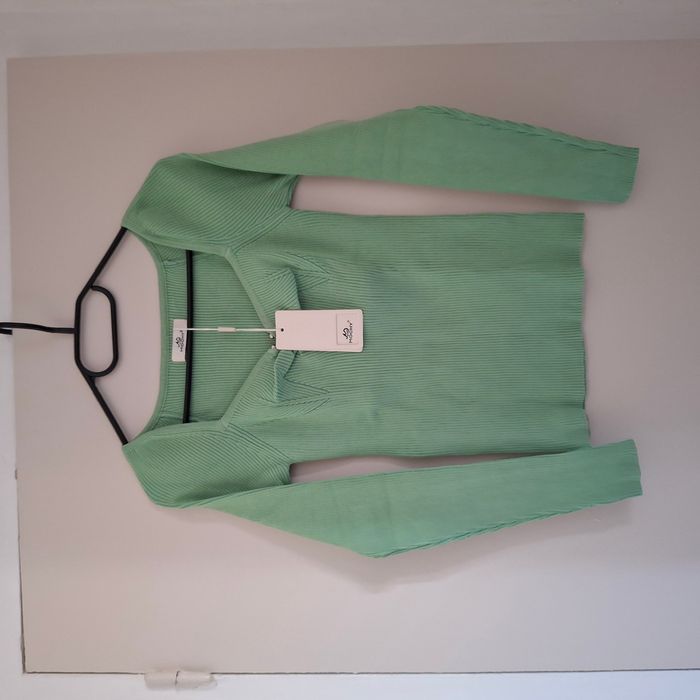 T-shirt femme vert menthe à manches longues - Taille TU - Mochy