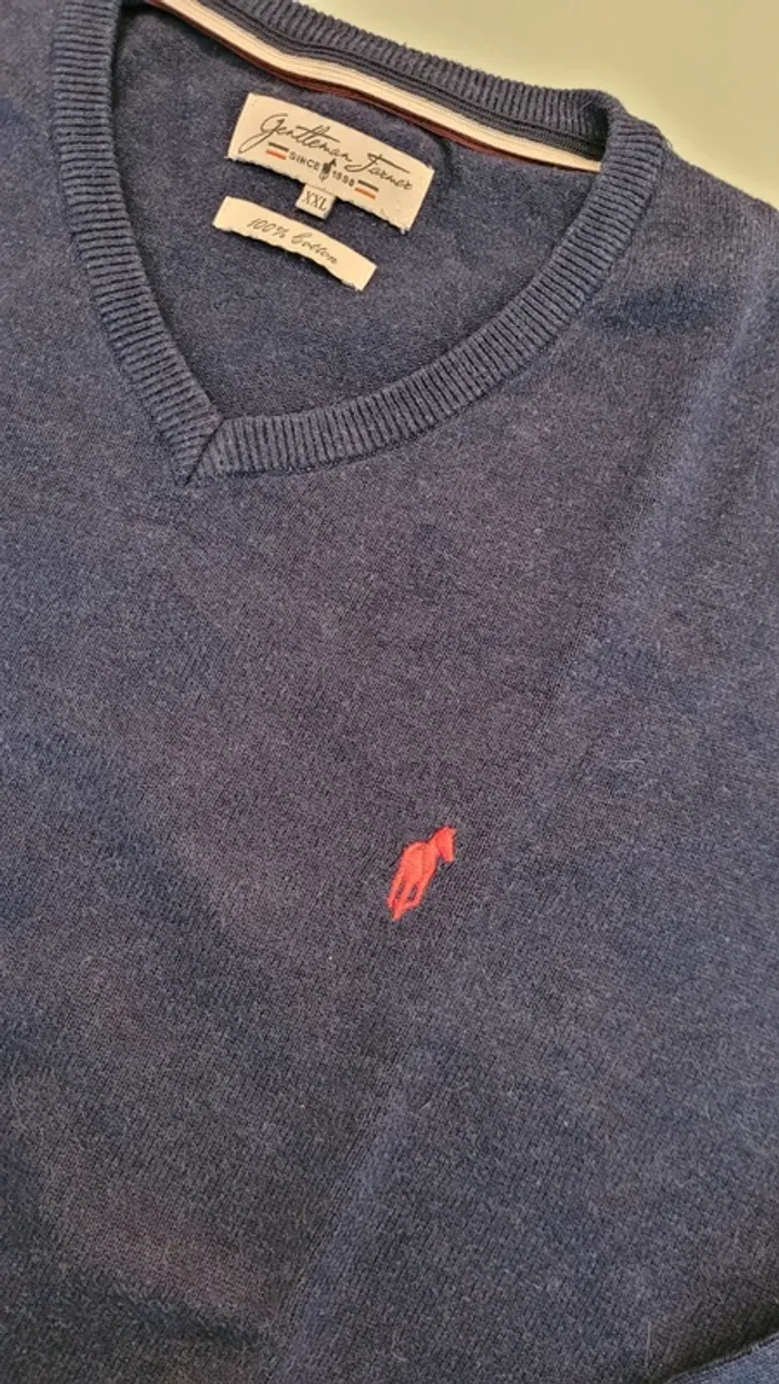 Pull fin manches longues col V 100% coton - photo numéro 5