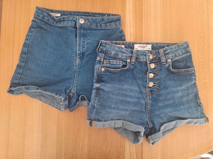 Lot 2 short en jean bleu Jennyfer femme XS 34