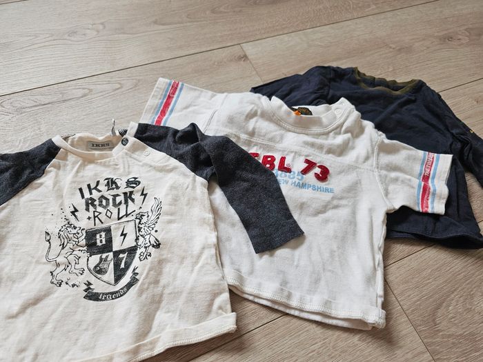 Lot 3 T shirt manche longue Ikks Timberland Catimini 12 mois