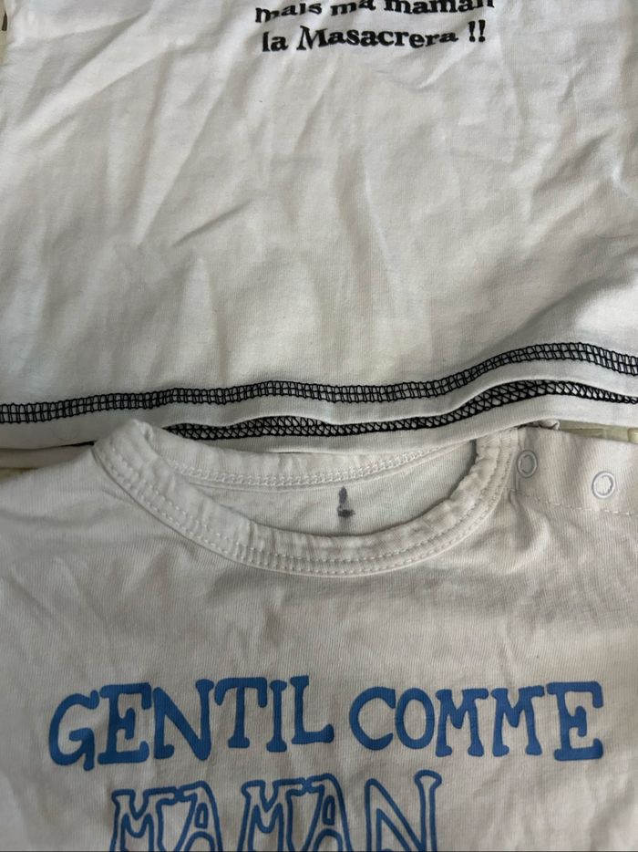 Lot tee shirt humoristique bébé 6/9 mois - photo numéro 5