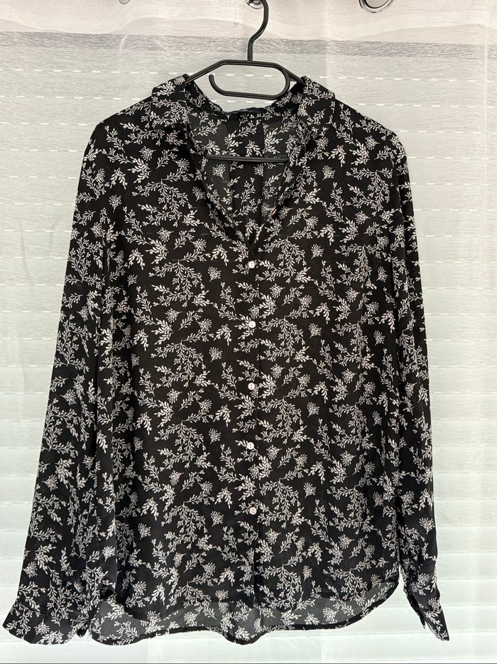 Chemise Kiabi noire et blanche à motif - Taille M - Bon état