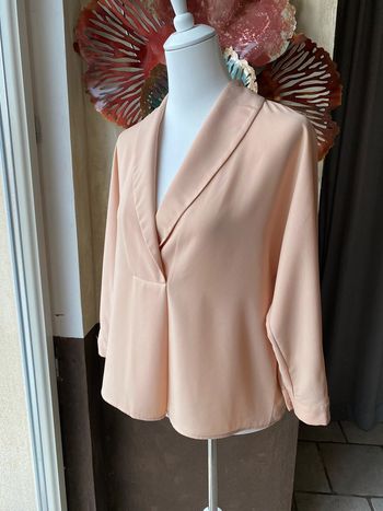 Blouse fluide col châle saumon Zara XS