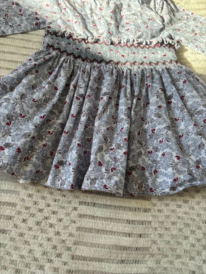 Robe manche longue smockée  fille 1-2 ans - photo numéro 3