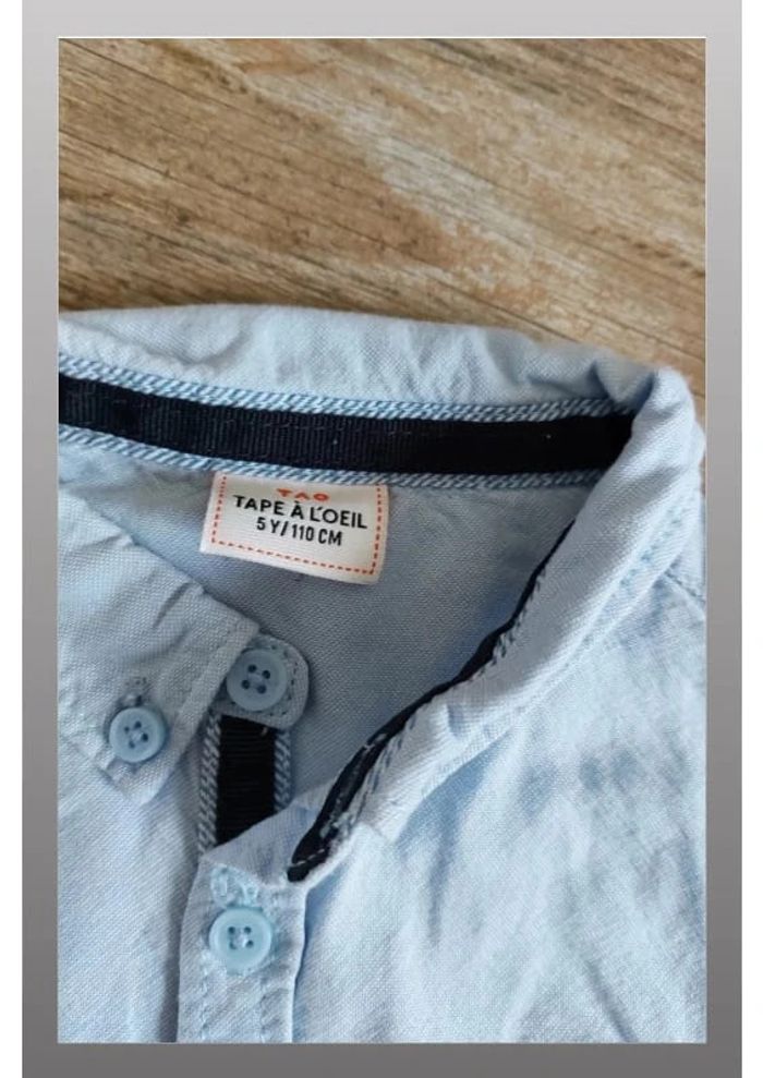 Belle chemise bleue claire 5 ans tape à l œil - photo numéro 2