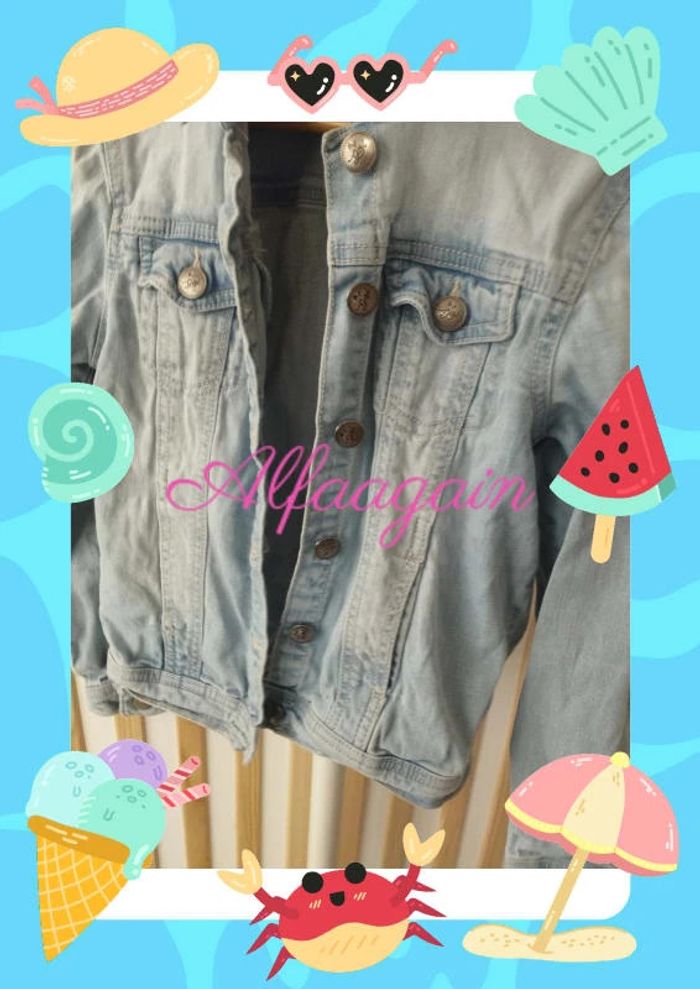 Veste jean clair tex 9/10ans - photo numéro 2
