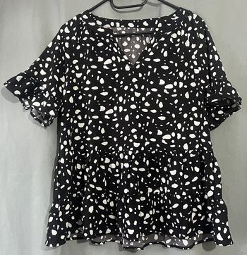 Blouse femme noir et blanche taille M comme neuve