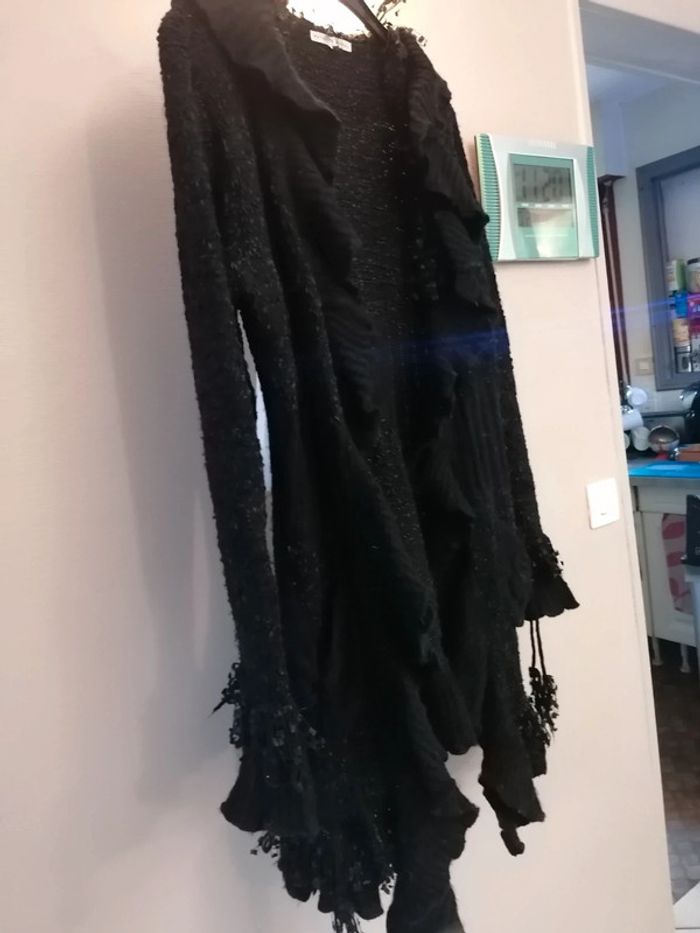 Veste gilet noir long très classe Patrice Bréal taille 46 soit 5Tbe - photo numéro 4