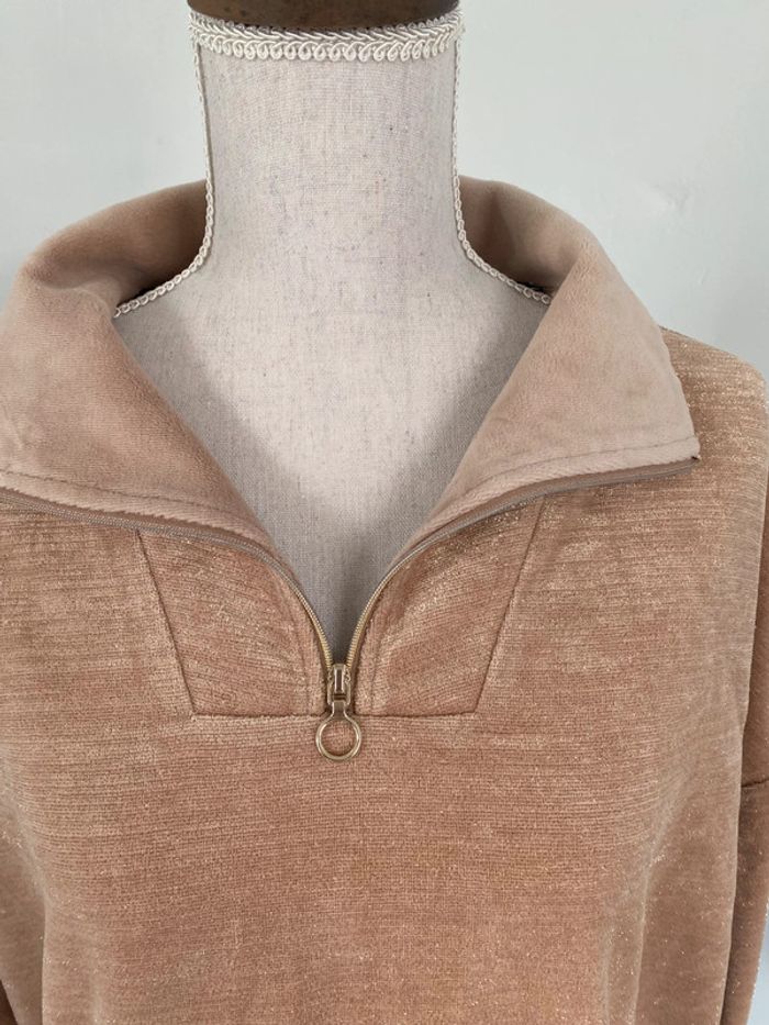 Sweat zippé rosé pailleté i.code XL - photo numéro 2