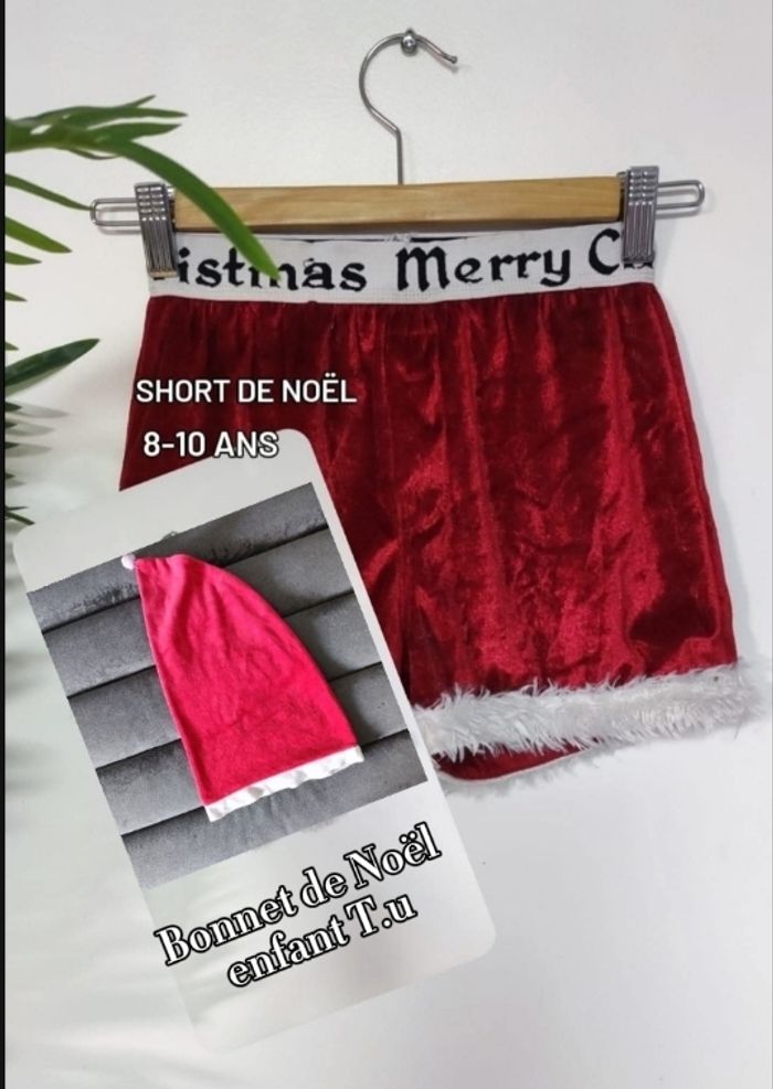 Short et bonnet de Noël enfants