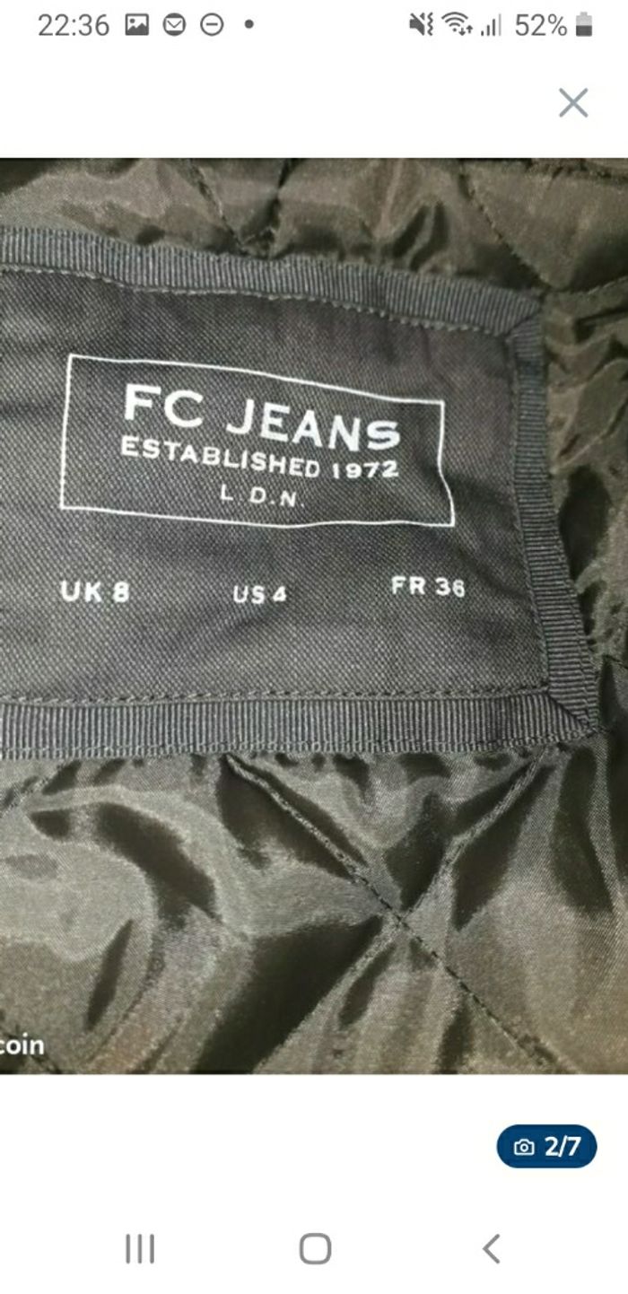 Parka femme matelassée sans manches + fourrure FC jeansT 36 38 - photo numéro 3