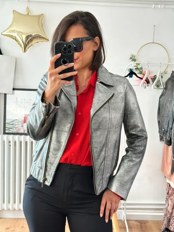 Perfecto Sandro argenté taille 36 - photo numéro 5